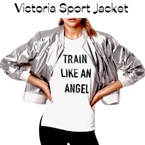 Victoria Secret Sport Metallic Silver Bomber Size Medium